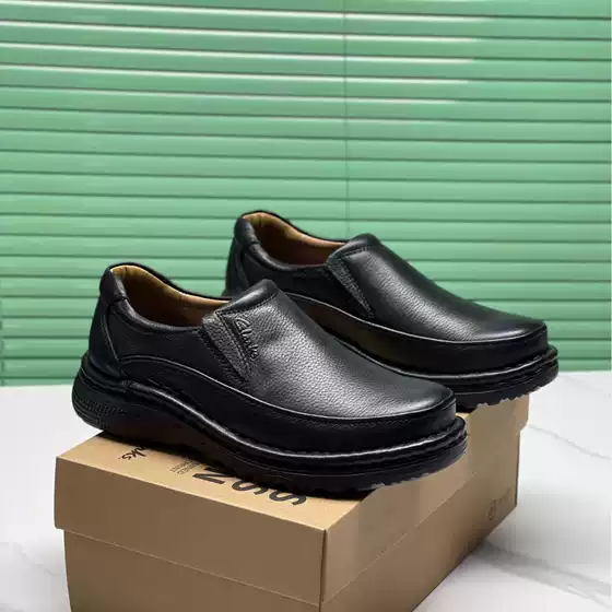 Genuine Leather First-Layer Cowhide Business Formal Shoes, Men's Casual Shoes, Non-Slip, Wear-Resistant, Daily Comfortable Slip-On Work Shoes