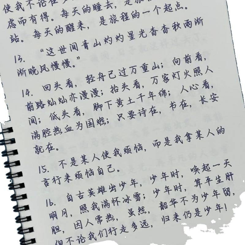 Camellia Body Pen Regular Script Practice Copybook for Girls, Exquisite Inspirational Quotations and Composition Materials