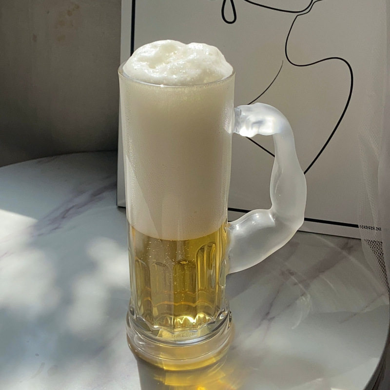 Wholesale 500ml glass with bar draft beer cup home large thick 0.5L beer cup bar wine cup logo printing