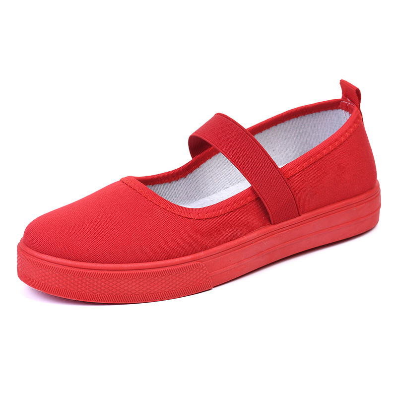 工作鞋护士鞋女小白鞋老北京布鞋防滑平底上班鞋一脚蹬纯色休闲鞋