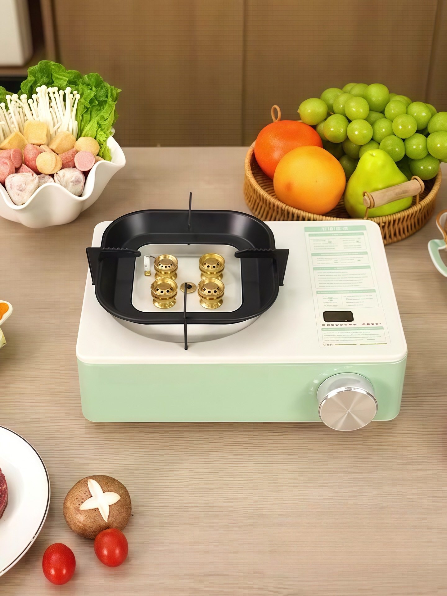 Korean-Style High-Power Explosion-Proof Gas Tank Cassette Stove Integrated Five-Head Outdoor Portable Gas Stove Picnic Cassette Stove