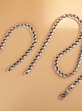 复古做旧朋克风纯银古巴链