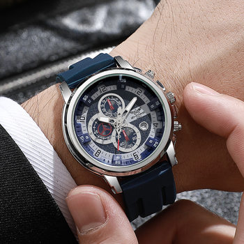 Cross-Border Foreign Trade New Sports and Leisure Fashion Large Dial Calendar Engraved Holiday Three-Eye Men's Quartz Watch Ready for Sale