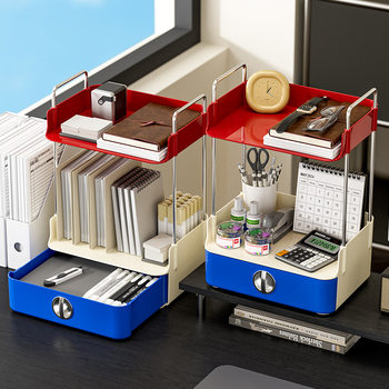 Eight-generation cosmetics desktop storage box multi-layer household dustproof storage box simple transparent storage rack