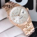 Men's rose gold steel white plate-40mm
