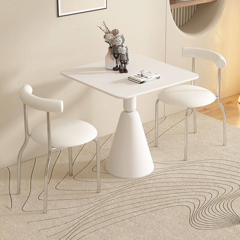 小圆桌奶油风小户型餐桌奶茶店咖啡台洽谈套装阳台简约休闲白色桌