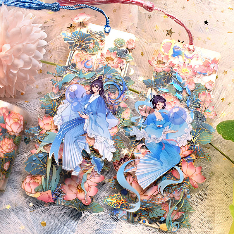 Wholesale of Cultural and Creative Pet Tape with Chinese Style for Journaling, Lotus Landscape Journaling Materials, Ancient Style DIY Full Roll Journaling Tape