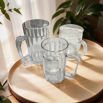 Fall-resistant Thickened Beer Cup Summer Draft Beer Cup Large Size with Handle Barbecue Shop Household Commercial Drinking Plastic Cup