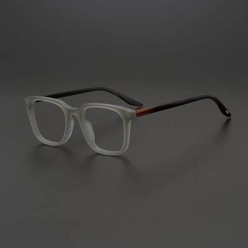 Designer Frosted Square Frame Glasses Gray Green Literary Style Retro Myopia Glasses Trendy Men's Glasses Frame High Street Fog