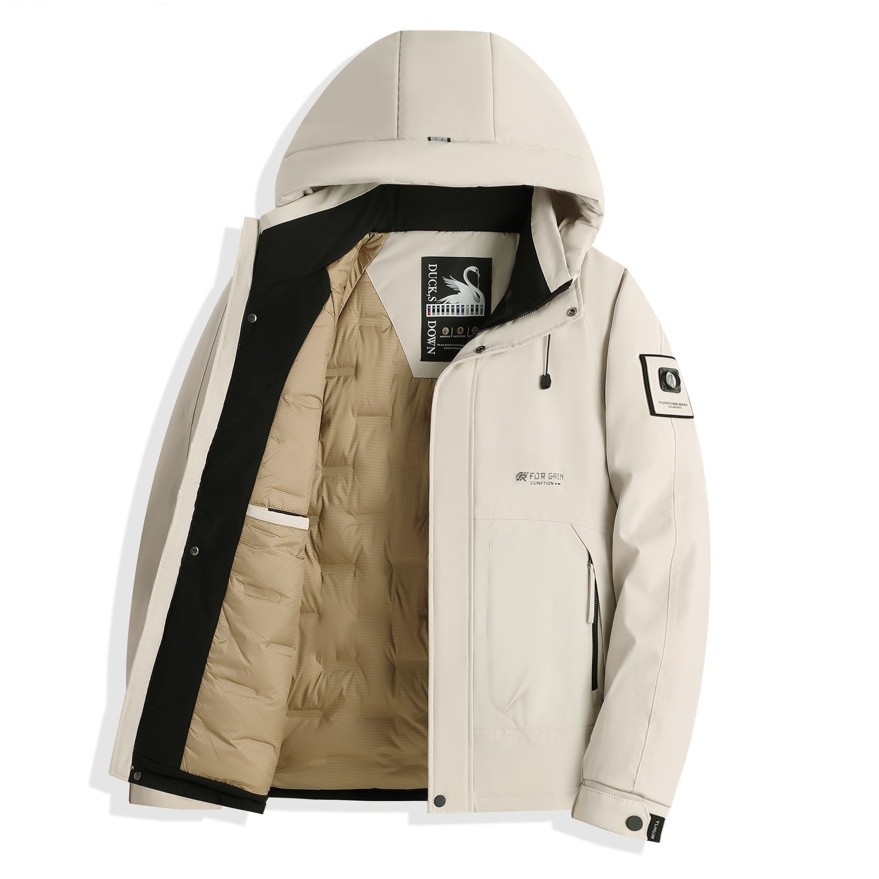 Áo Khoác Nam Mũ Liền Dày Ấm Hàng Mùa Xuân Thu Đông Phong Cách Trẻ Trung