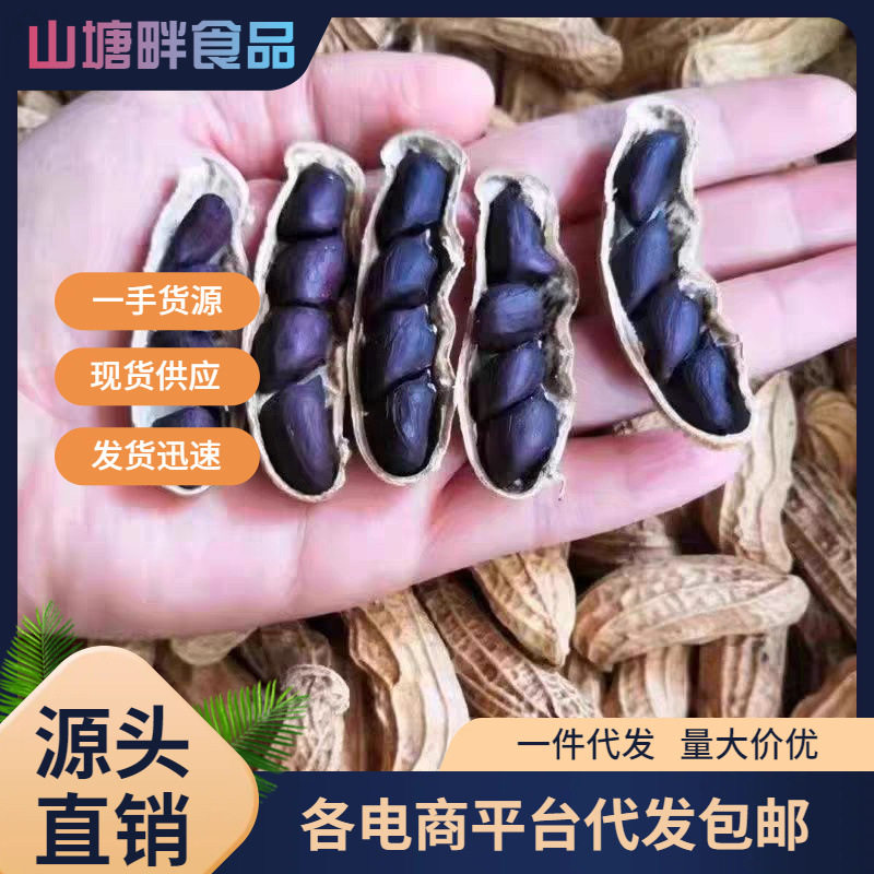 Authentic Selenium-Rich Black Peanuts from Yunnan, Shelled Purple Peanuts, Black Peanuts, Raw Peanuts 500g Wholesale