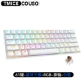 61 keys - white [bluetooth tri-mode rechargeable] rgb - brown switches