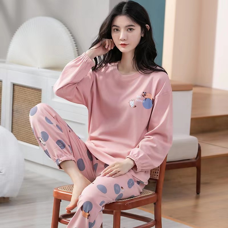 new legged pajamas women's spring and autumn long-sleeved im...