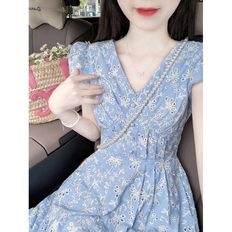 (Mới) Mã K1506 Giá 990K: Váy Đầm Liền Thân Nữ Gutdo Hàng Mùa Hè Thêu Họa Tiết Hoa Thời Trang Nữ Chất Liệu G03 Sản Phẩm Mới, (Miễn Phí Vận Chuyển Toàn Quốc).