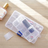 New earrings jewelry storage box with lid simple transparent plastic multi-grid parts box medicine box portable storage box