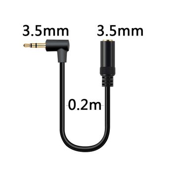 Gold-Plated 90-Degree Elbow Three-Pole 3.5mm Male to Female Headphone Extension Cable Audio Cable Audio Extension Cable