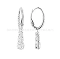 Three-diamond white gold earrings with white diamonds