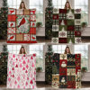 2025 New Amazon Christmas Blanket Cross-Border Santa Claus Christmas Tree Flannel Blanket Pink Throw Blanket