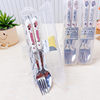 Cartoon portable tableware box suit two-piece stainless steel fork spoon cloth cloth children's tableware combination