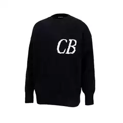 Cross-Border European and American Cb Niche Normcore Letter Logo Jacquard Loose Round Neck Versatile Sweater High Street Men's and Women's Tops Trendy