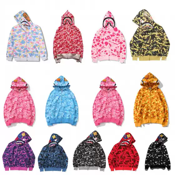 Cross-border foreign trade Amazon autumn hot 3D digital printing shark head fashion zipper shirt sweater COSPLAY