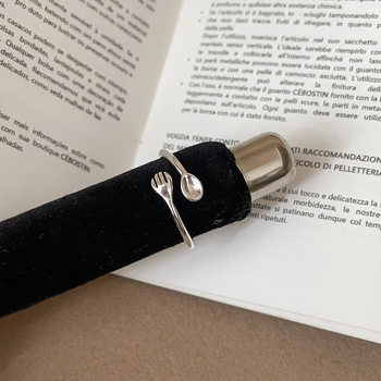 Interesting Design Knife, Fork and Spoon Ring Women's Cute Exquisite Personality Fashion Elegant Trend All-match Ring Ring