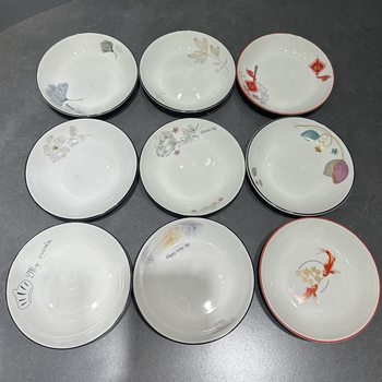 Creative 5-inch ceramic plate household small dish cold dish dipping dish bone dish round seasoning dish snack dish