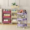 Household Trolley Storage Rack Removable Snack Storage Rack Wheeled Organizer Rack Floor-Standing Kitchen Storage Rack