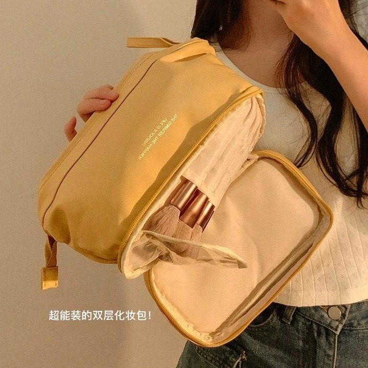 Cloud Cosmetic Bag Large Capacity PU Layered Cosmetic Storage Bag Women's Portable Travel Waterproof Multifunctional Storage Bag