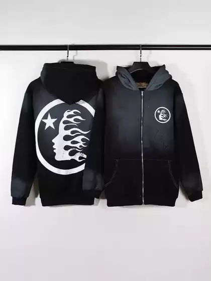 American-style Niche Trendy Brand Side Goddess Large LOGO Printed High Street Men's and Women's Loose Hooded Dressed Zipper Sweatshirt Hat