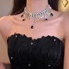 New Super Flash Bridal Dress Light Luxury Necklace 2025 New Hot Style Clavicle Chain Women's High-End Necklace Wholesale