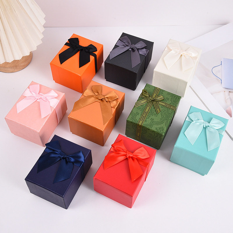 Manufacturer's New Creative Bow Heaven and Earth Cover Gift Gift Box Square Ribbon Watch High-End Packaging