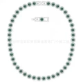 Green crystal roman white gold necklace