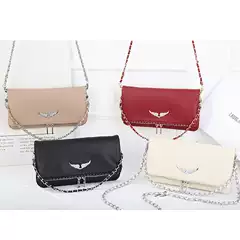 2025 New Zv Women's Bag with Wing Design, Lychee Pattern, Crossbody, Handbag, Shoulder Bag, Versatile, Fashionable, Classic Style