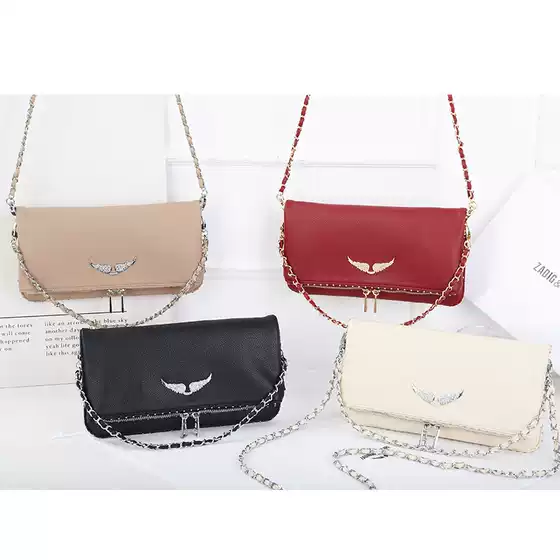 2025 New Zv Women's Bag with Wing Design, Lychee Pattern, Crossbody, Handbag, Shoulder Bag, Versatile, Fashionable, Classic Style