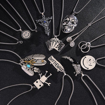 Hip-Hop Necklace Pendant European and American Men's Hiphop Pendant Ins Street Disco Student Accessories Female Manufacturer Wholesale