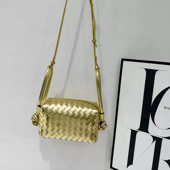 Cross-Border B Brand Woven Bag Fashion Trendy Small Square Bag Camera Bag Compact Large Capacity Shoulder Crossbody Handbag