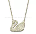 White swan gold large necklace