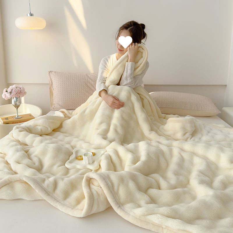 Blanket Bubble Velvet Thickeneded Winter Warm Bed Sheetss Nap Office Cover Coral Velvet Blanket Sofa Air Conditioning Blanket
