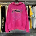 Spider web pink [rose red hooded sweatshirt]