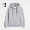 Zippered gray with green label - cotton