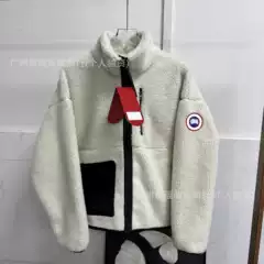 Cross-Border Foreign Trade Ins Canada Goose Map Badge Lamb Wool Woolen Coat European and American Women's Clothing Warm Winter Wear