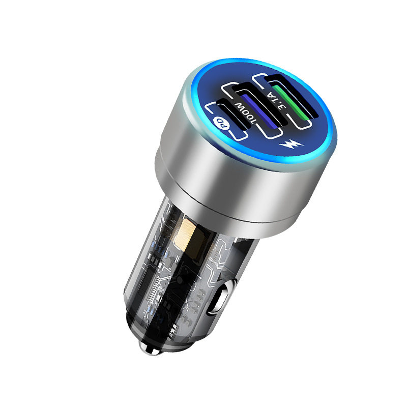 Car Charger 100w Super Fast Charger Car Phone Charger Aluminum Alloy PD QC3.0 Car Charger