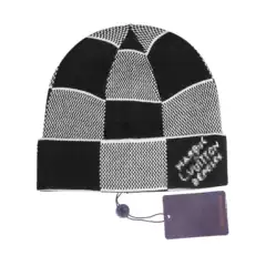 Plaid Warm Beanie Hat, High-Quality Hip-Hop Knitted Hat, Couple's Brimless Fashion Trendy Hat 0067