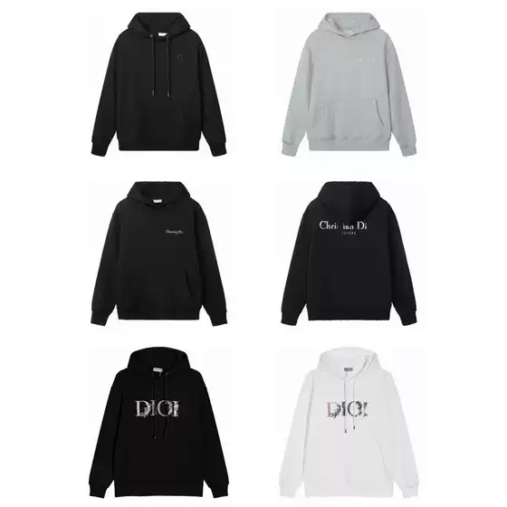 Cross-Border Dropshipping Foreign Trade Trendy Brand Did Autumn and Winter Classic Letter Embroidery Casual Loose Round Neck Hooded Sweatshirt