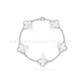 Silver double-sided white shell bracelet