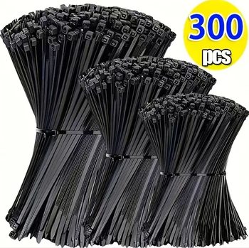 Nylon Cable Ties Combination Pack 4+6+ 8inch Multifunctional Cable Ties for Wire and Cable Fixing and Bundling, Self-Locking Cable Ties