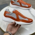 Orange patent leather