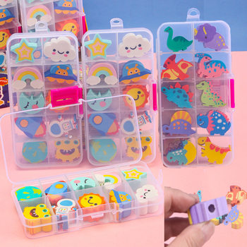 Qihao Pen Eraser Cartoon Creative Dinosaur Shape Fun Ornament Eraser Clean and Less Chips Student Gift
