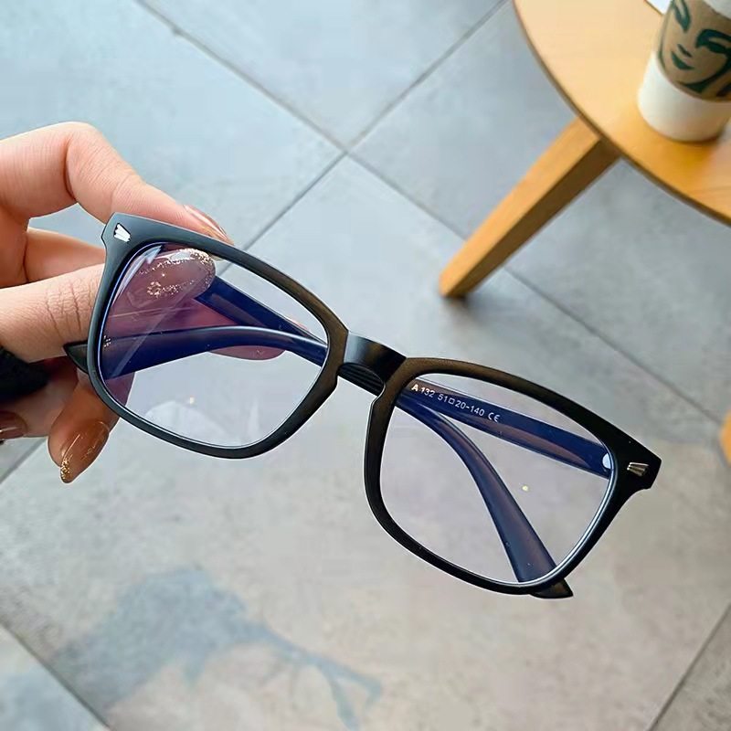 Jite 5010 Flat Simple Square Glasses Frame Full Frame Glasses Rivet Anti-Blue Light Glasses